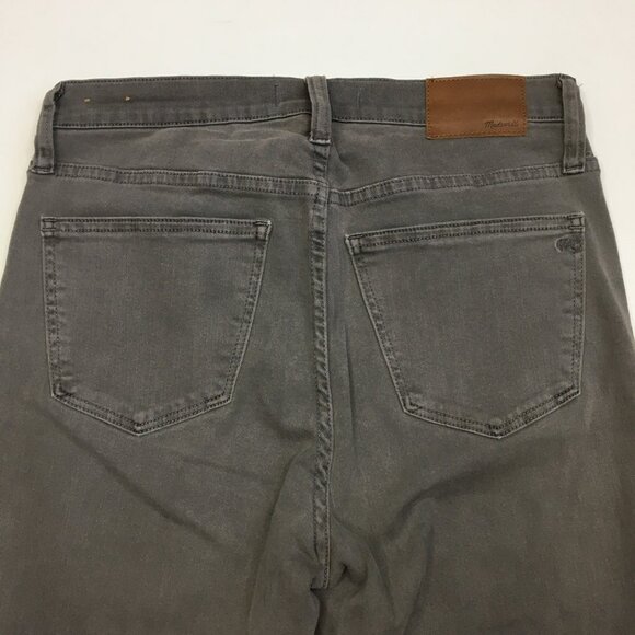 MADEWELL Gray 9" High Rise Skinny Raw Edge Hem 5 Pocket Logo Hardware Jeans - Picture 10 of 13